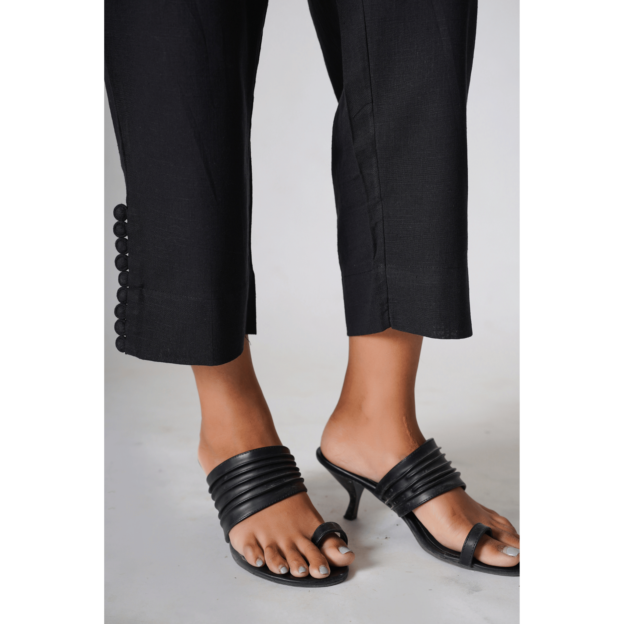 Amina Black Cotton Pants The Good Artisan